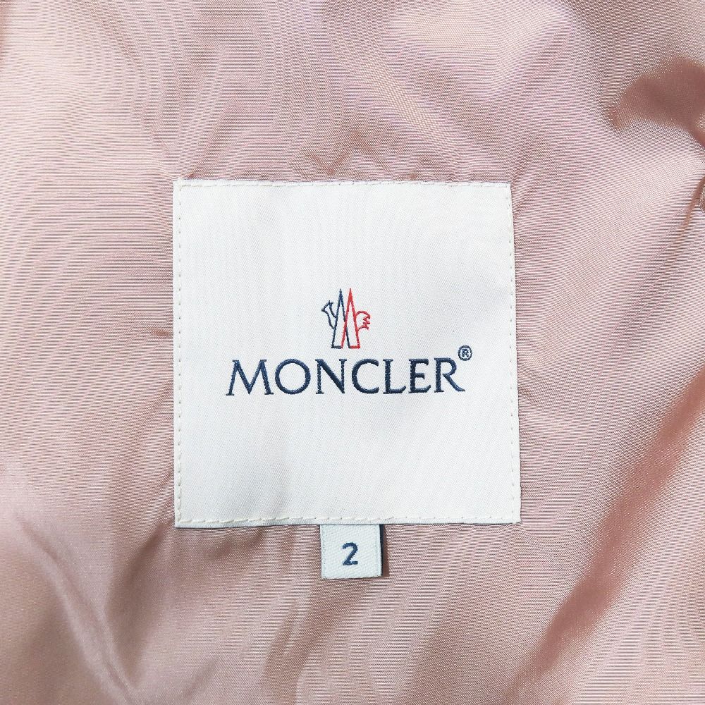 Moncler Eau Giubbotto Mountain Hoodie Nylon Jacket Zip Logo Patch Pink 2