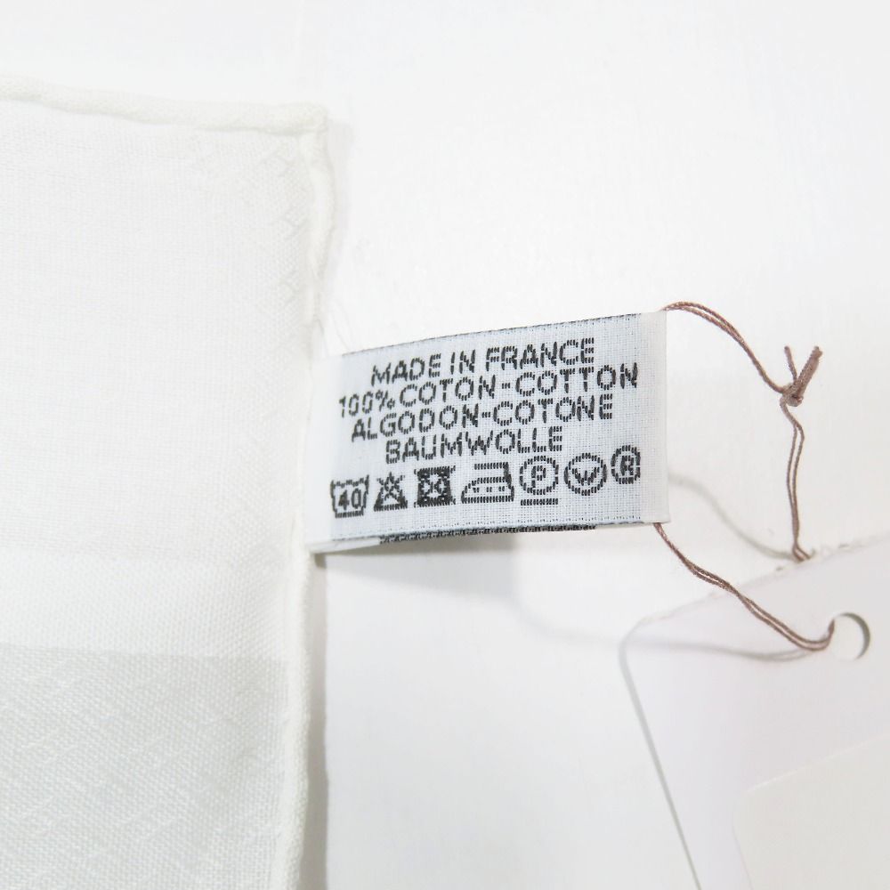 Hermes Jacquard Logo All Over Pattern Handkerchief Chief Cotton 100%