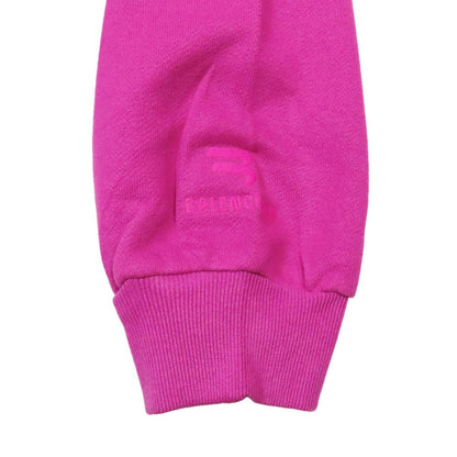 Balenciaga Sweatshirt Cropped Hoodie Long Sleeve Rib Pullover Top S Shocking