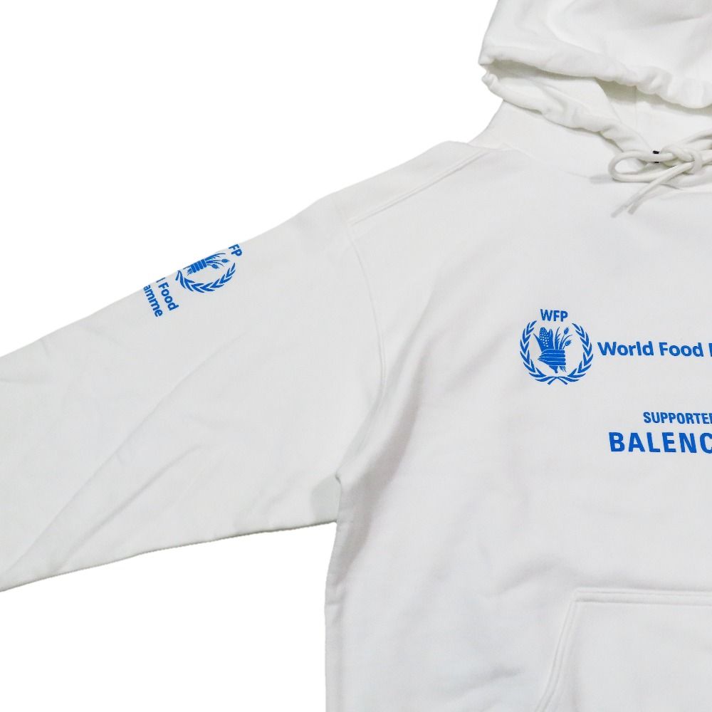 Balenciaga World Food Program Hoodie Sweatshirt Pullover Top XS White