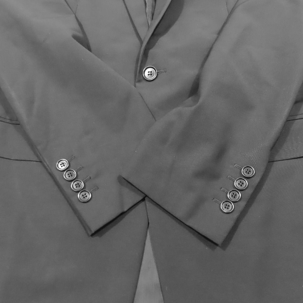 Dior Tailored Jacket Black Leather Full Back Center Bent Wool 52c