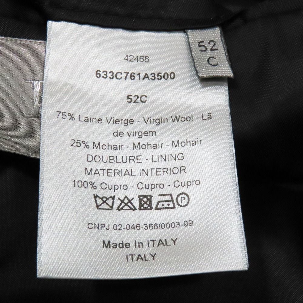 Dior Tailored Jacket Black Leather Full Back Center Bent Wool 52c