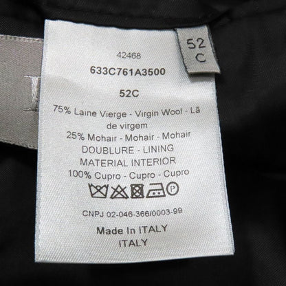 Dior Tailored Jacket Black Leather Full Back Center Bent Wool 52c