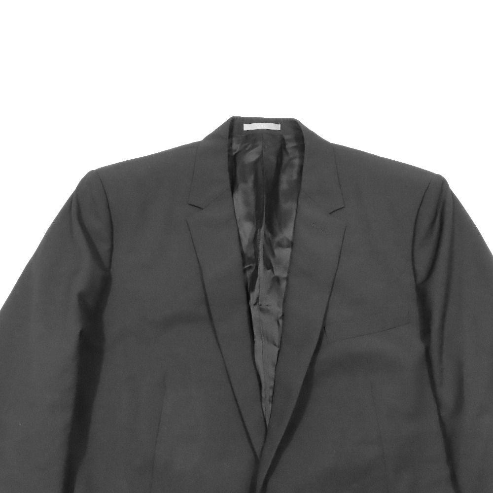 Dior Tailored Jacket Black Leather Full Back Center Bent Wool 52c