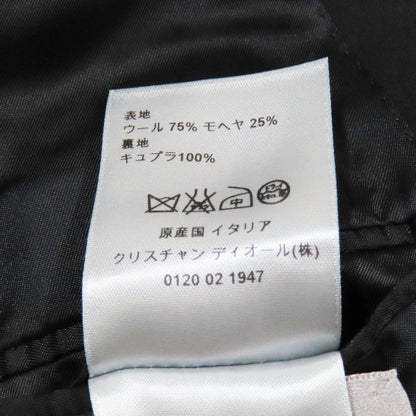 Dior Tailored Jacket Black Leather Full Back Center Bent Wool 52c