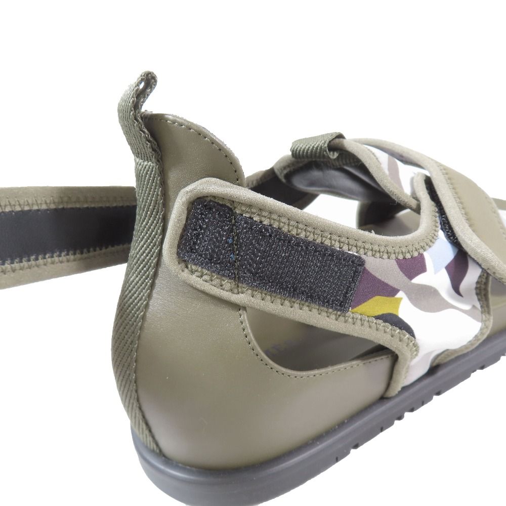 Hermes Giorno Sandals Shoes Technical Jersey Velcro 40.5 Khaki