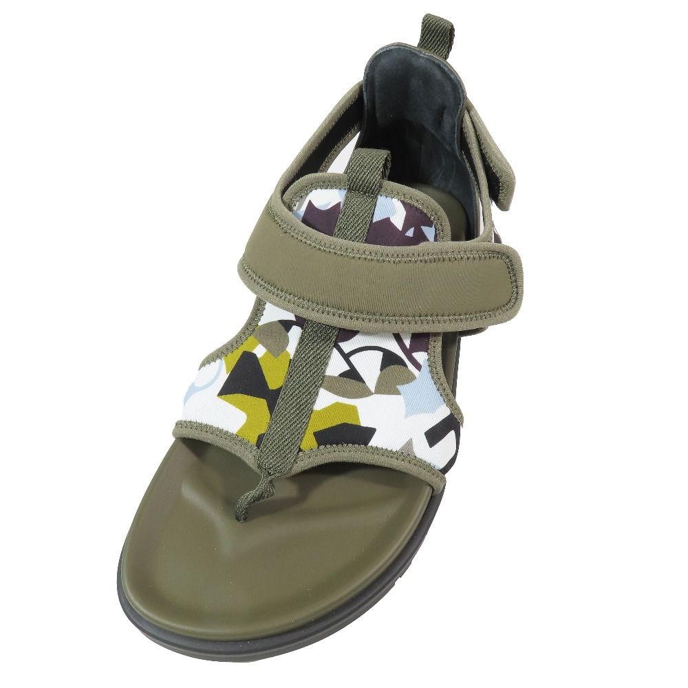 Hermes Giorno Sandals Shoes Technical Jersey Velcro 40.5 Khaki
