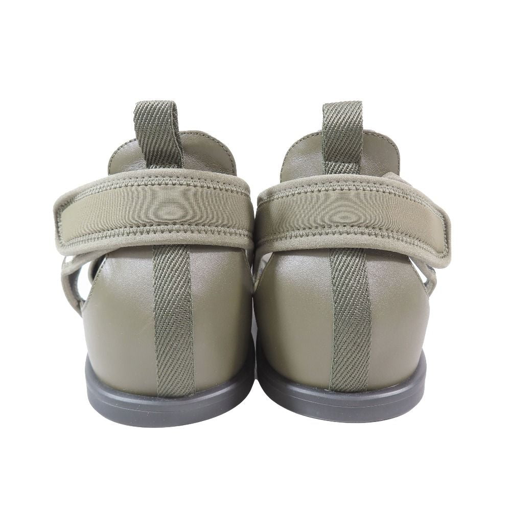 Hermes Giorno Sandals Shoes Technical Jersey Velcro 40.5 Khaki