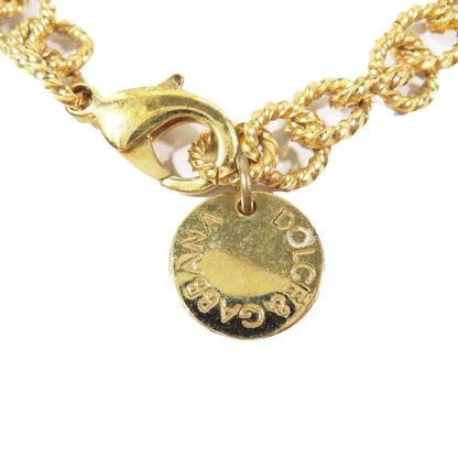 Dolce & Gabbana Amore Heart Chain Bracelet Charm Gold Red