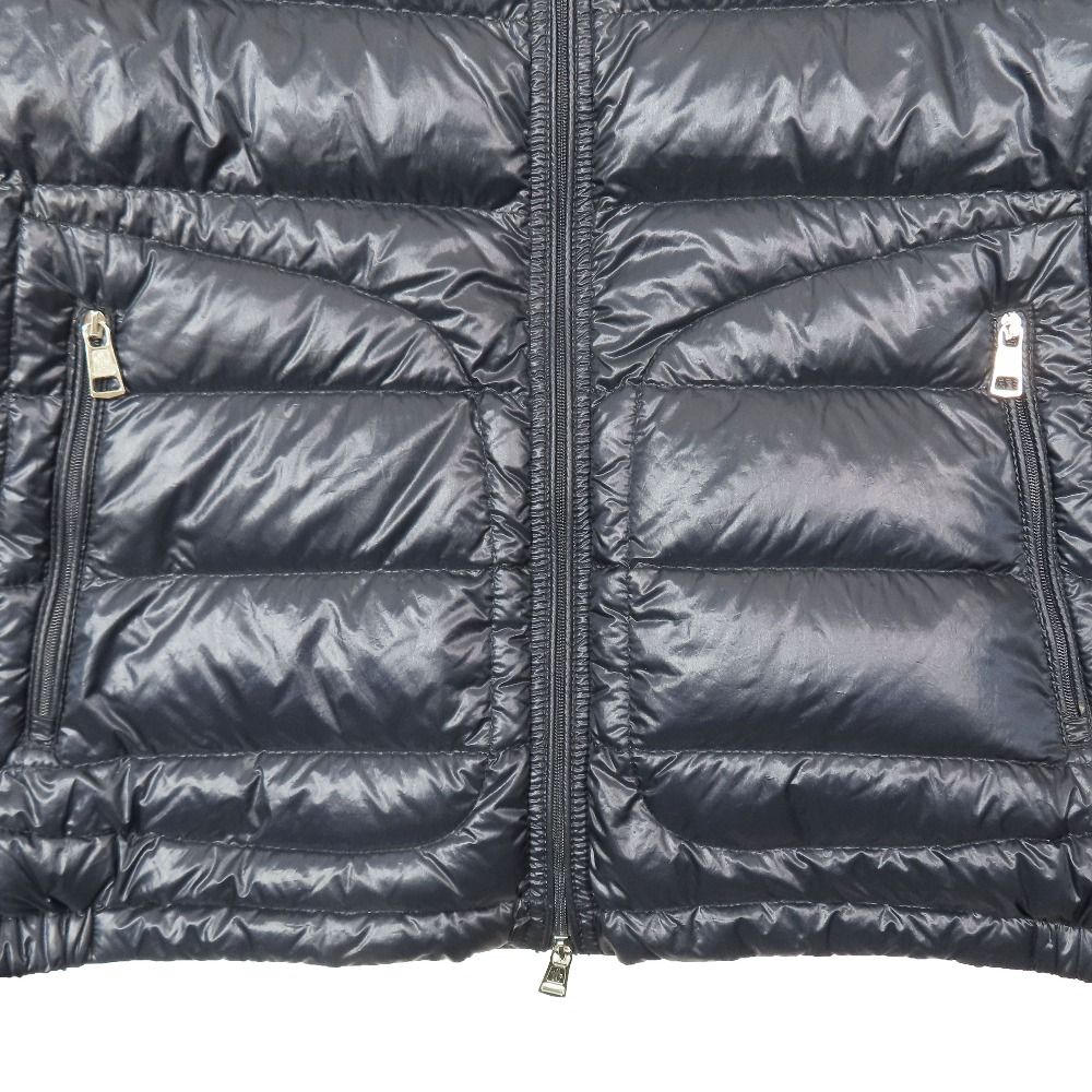 Moncler Acorus Giubbotto Jacket Down Stand Collar Logo Patch Navy 1