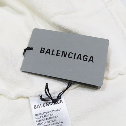 Balenciaga Cotton Hoodie Sweatshirt Pullover Logo Print Top 2 Ivory