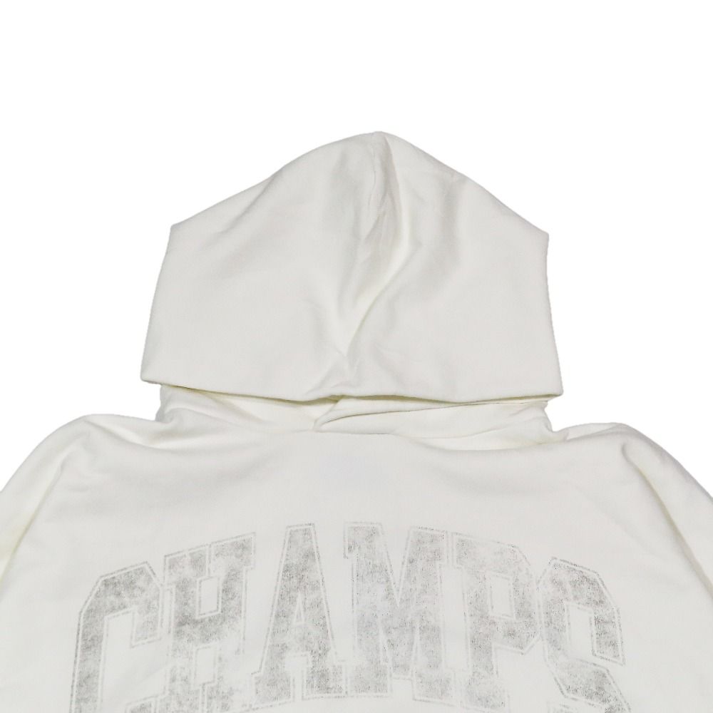 Balenciaga Cotton Hoodie Sweatshirt Pullover Logo Print Top 2 Ivory