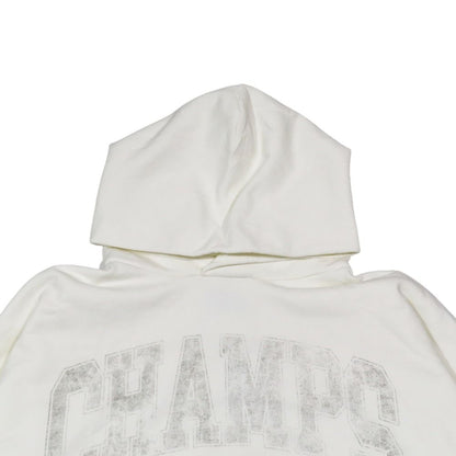 Balenciaga Cotton Hoodie Sweatshirt Pullover Logo Print Top 2 Ivory