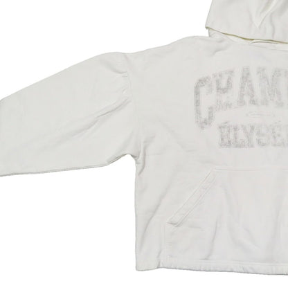 Balenciaga Cotton Hoodie Sweatshirt Pullover Logo Print Top 2 Ivory