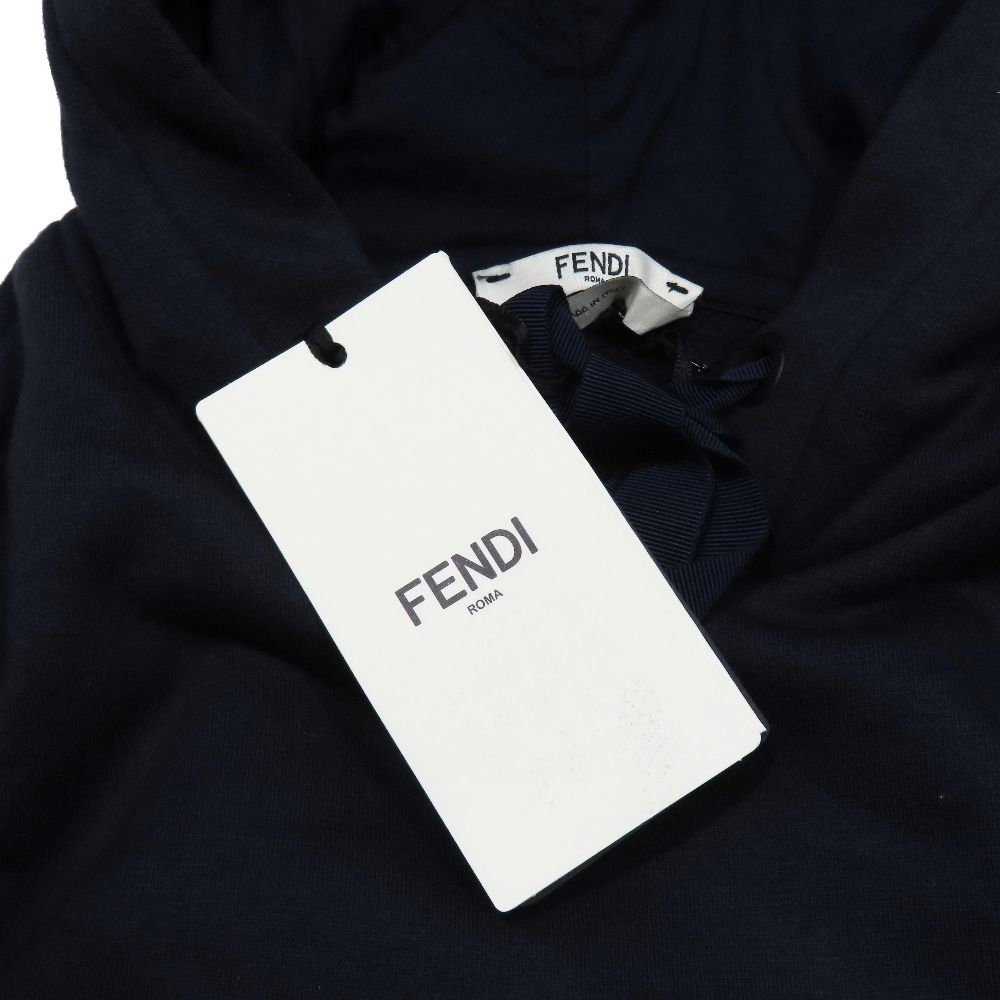 Fendi Fishtail Hoodie Sweatshirt Pullover Logo Palm Tree Embroidery Brushed