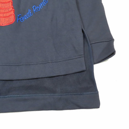 Fendi Fishtail Hoodie Sweatshirt Pullover Logo Palm Tree Embroidery Brushed
