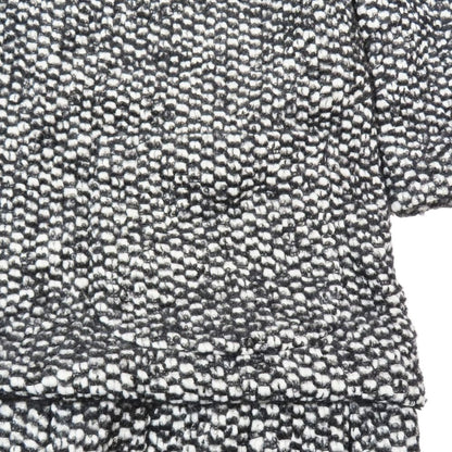 Dolce & Gabbana Tweed Dress Long Sleeve Half Knee Length Pleated Skirt 38 Black
