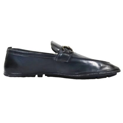 Dolce & Gabbana Spotted Dyed Leather Horsebit Loafers Dress Shoes Logo 8.5
