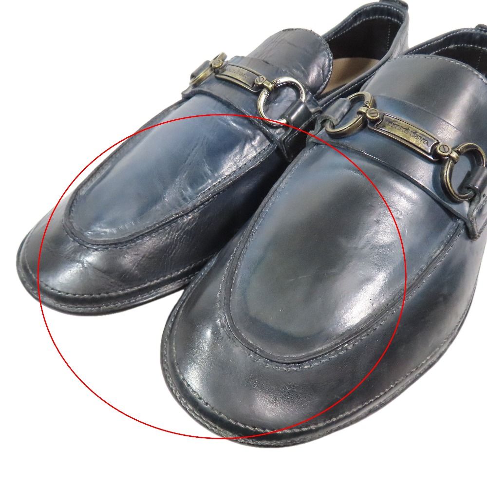 Dolce & Gabbana Spotted Dyed Leather Horsebit Loafers Dress Shoes Logo 8.5