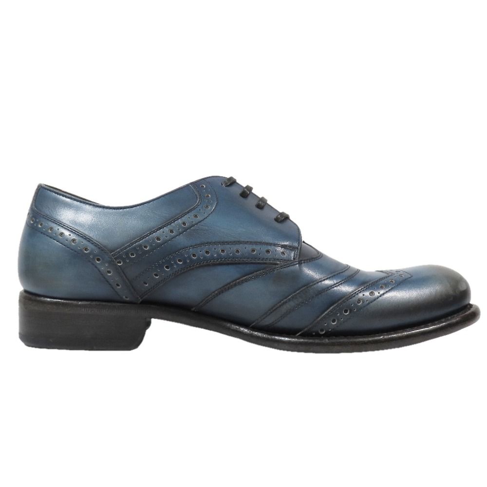 Dolce & Gabbana Leather Oxford Shoes Wingtip 5 Dark Blue