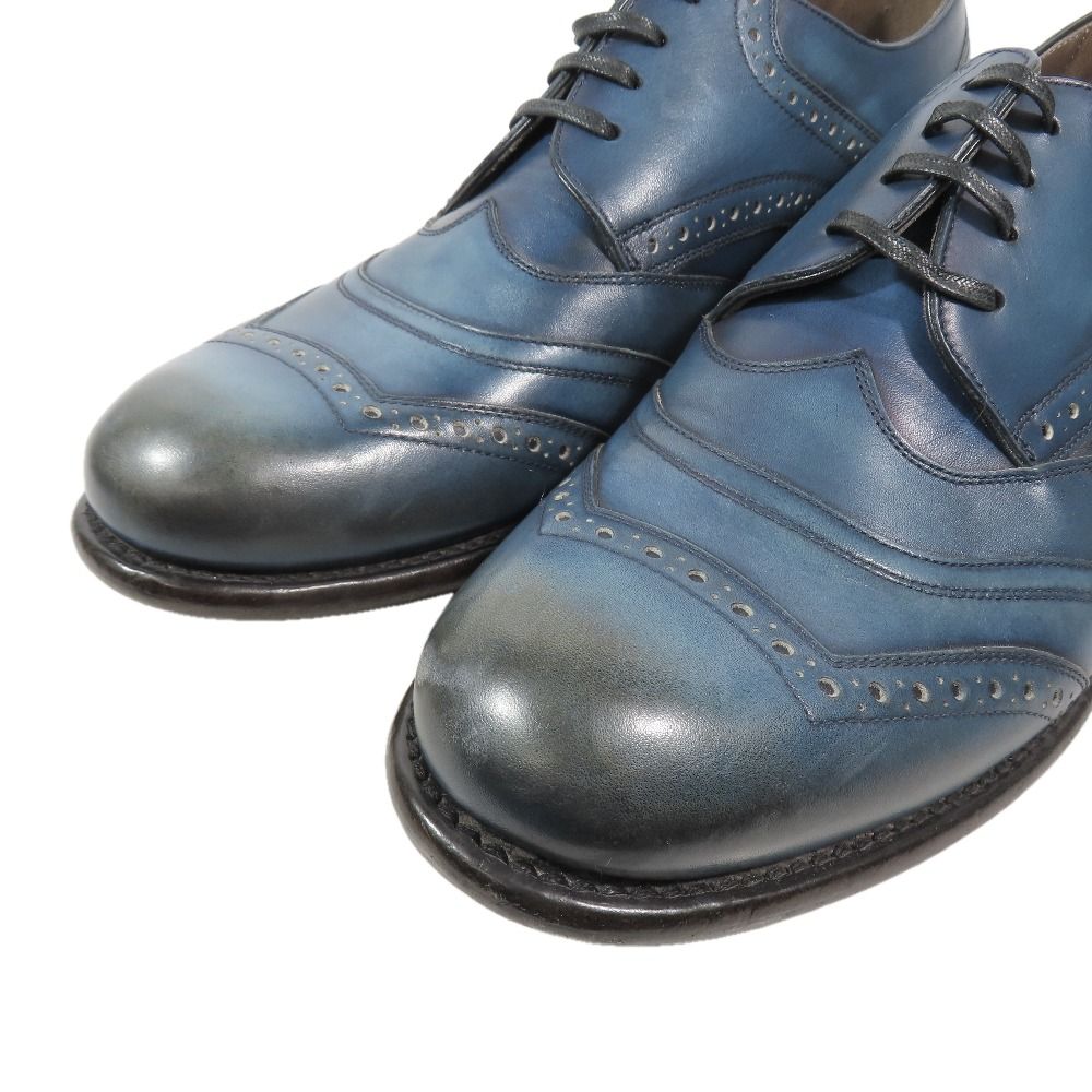 Dolce & Gabbana Leather Oxford Shoes Wingtip 5 Dark Blue