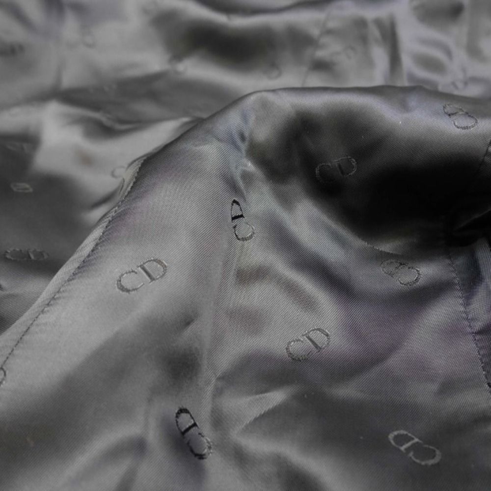 Dior by Kim Jones Tailored Jacket Bias Check Single 2 Buttons Blue Leather 48