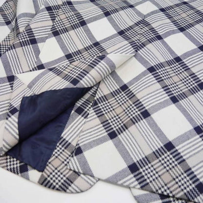 Dior by Kim Jones Tailored Jacket Bias Check Single 2 Buttons Blue Leather 48