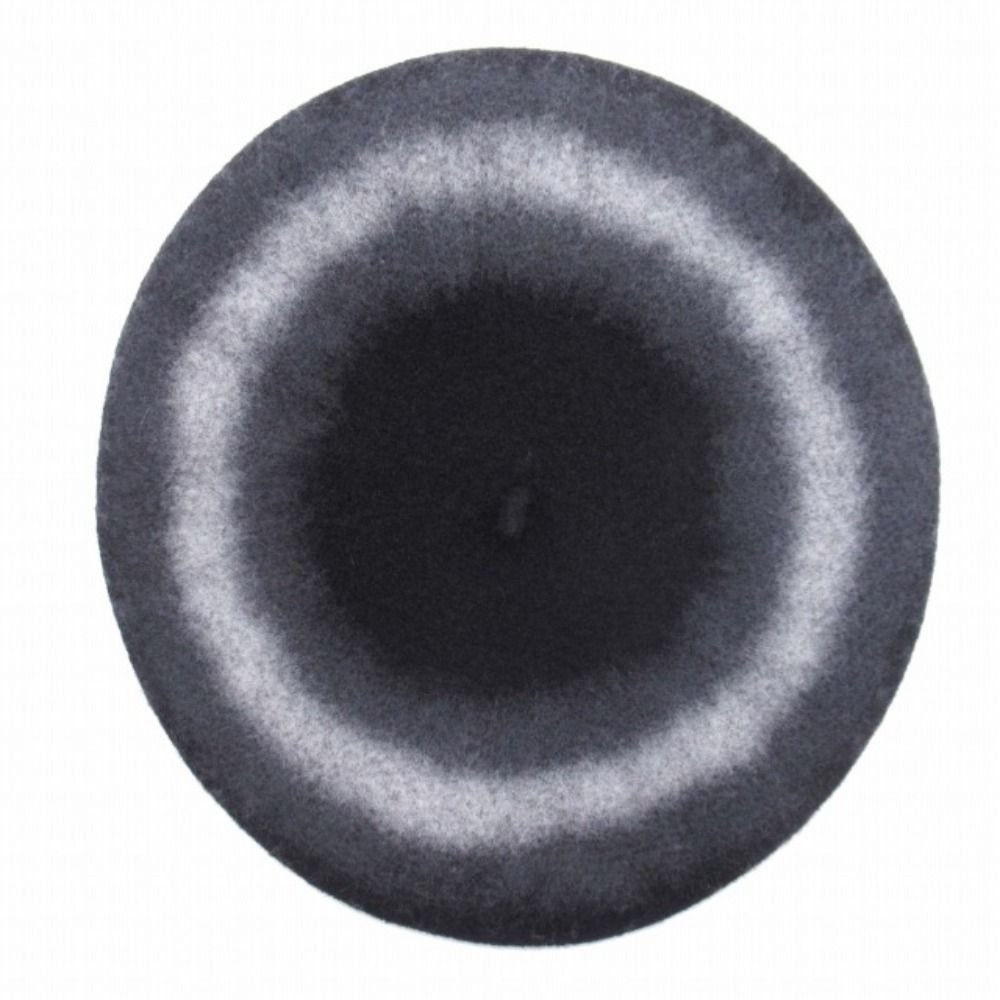 Dior Beret Hat Virgin Wool Felt Gradient Color Cap Hat Black Gray Loafer