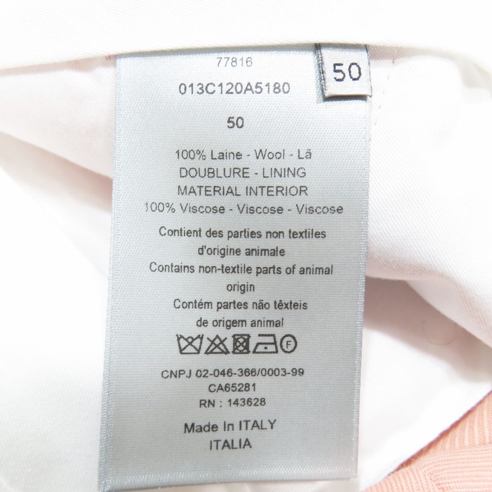 Dior Trousers Tapered Pants Pleated Zip Fly Salmon Pink 50