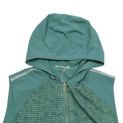 Hermes Logo All Pattern Reversible Zip Up Nylon Vest Sleeveless Jacket Plaid 48