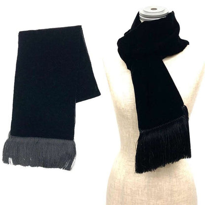 Louis Vuitton Monogram Velour Shawl Echarpe Black Scarf