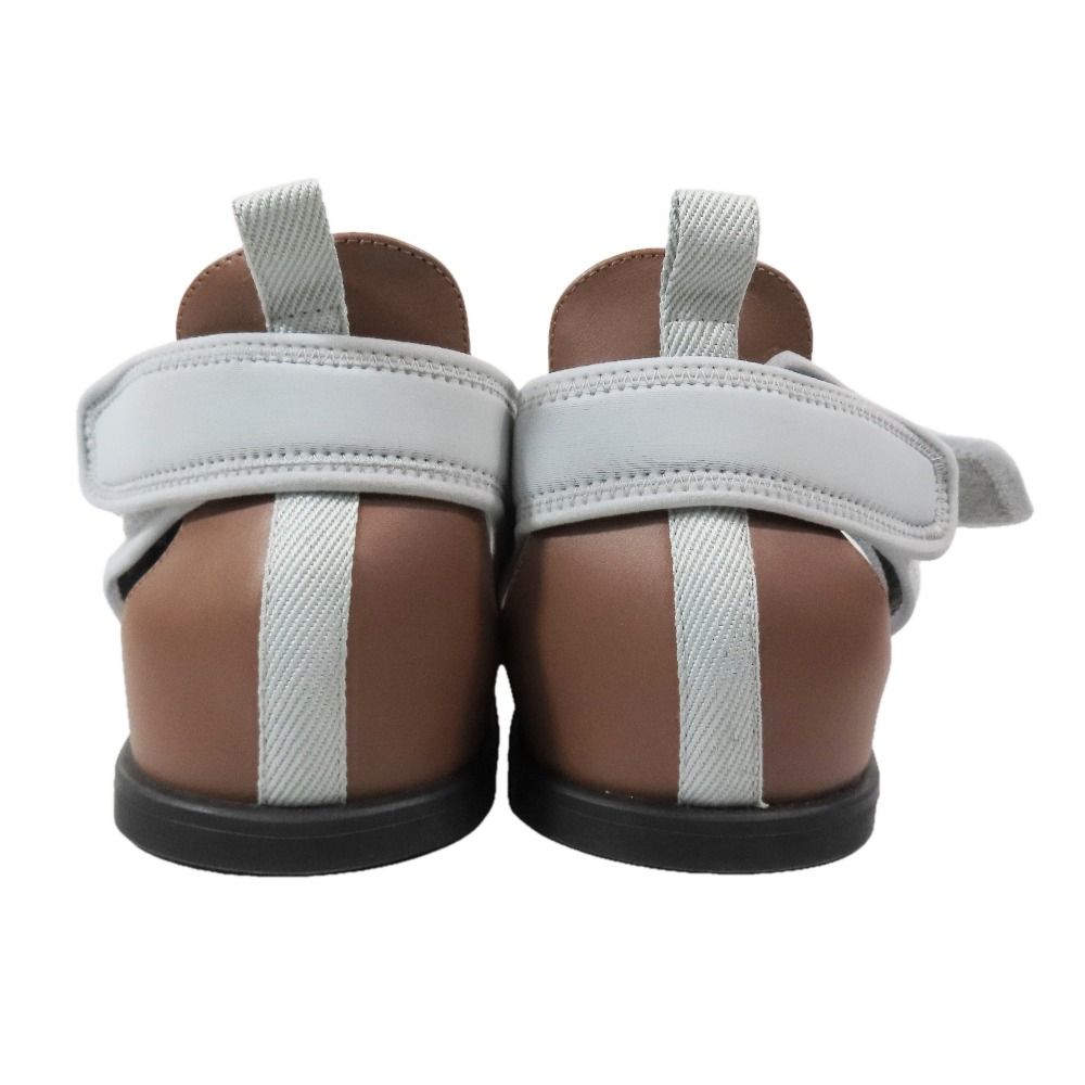 Hermes Giorno Sandals Shoes Technical Jersey Velcro 44 Gray Black