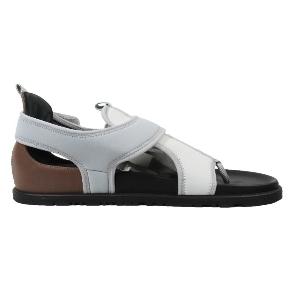 Hermes Giorno Sandals Shoes Technical Jersey Velcro 44 Gray Black