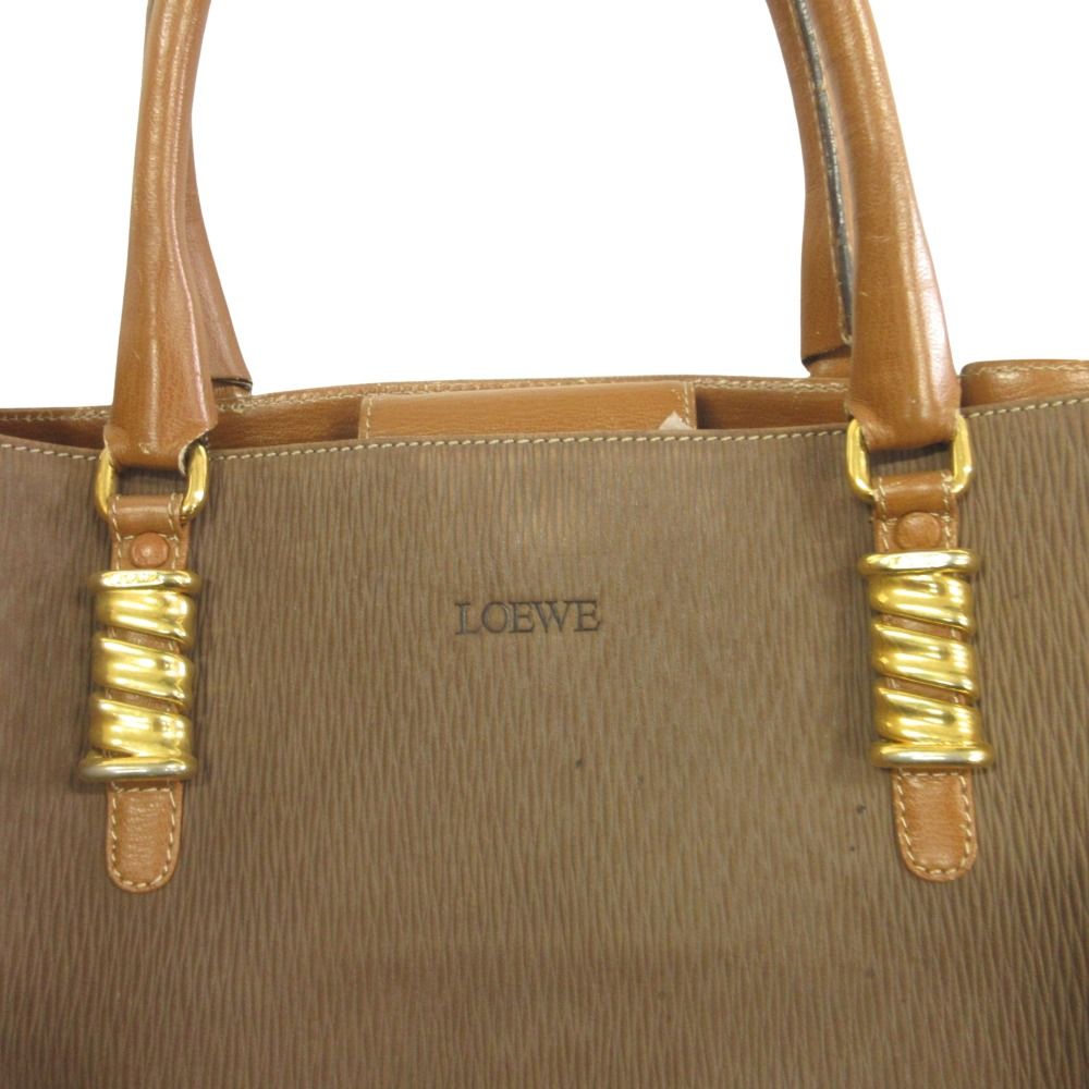 Loewe Velazquez Tote Hand Leather Vintage Brown Gold
