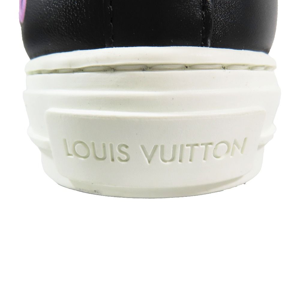 Louis Vuitton Stella Line Leather Quilted High Cut Sneakers Logo Shoes Black