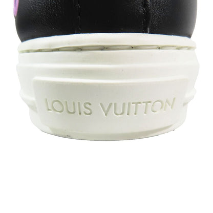 Louis Vuitton Stella Line Leather Quilted High Cut Sneakers Logo Shoes Black