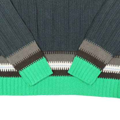 Hermes Wool Cashmere Knit Sweater Long Sleeve Crew Neck High Gee Pullover Khaki