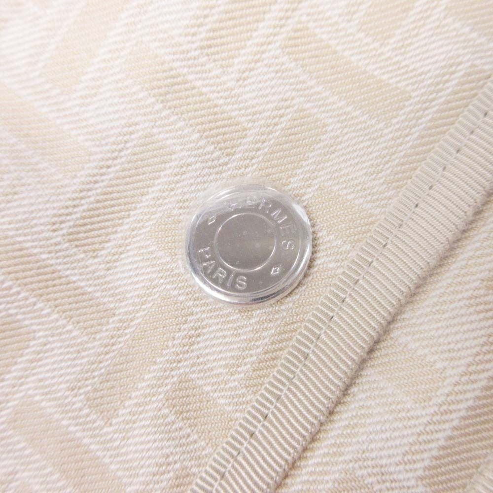 Hermes Hmosaic Safari Jacket Coat Outer with Batting Liner 36 Beige