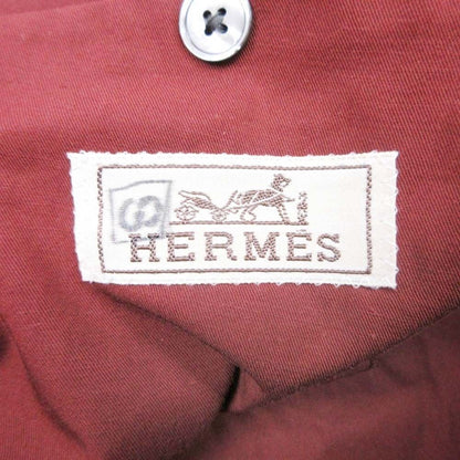 Hermes Linen Cotton Tailored Jacket Black Novent 48 Brown