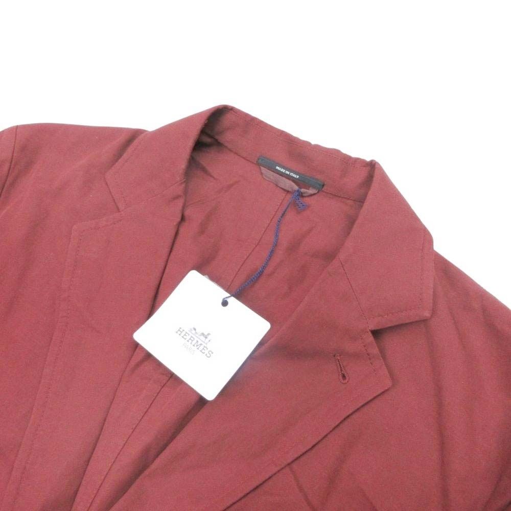 Hermes Linen Cotton Tailored Jacket Black Novent 48 Brown
