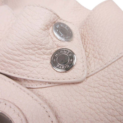 Hermes Buckle Leather Jacket Rider Outer Series Button Silver 38 Beige