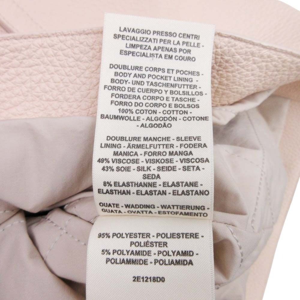 Hermes Buckle Leather Jacket Rider Outer Series Button Silver 38 Beige