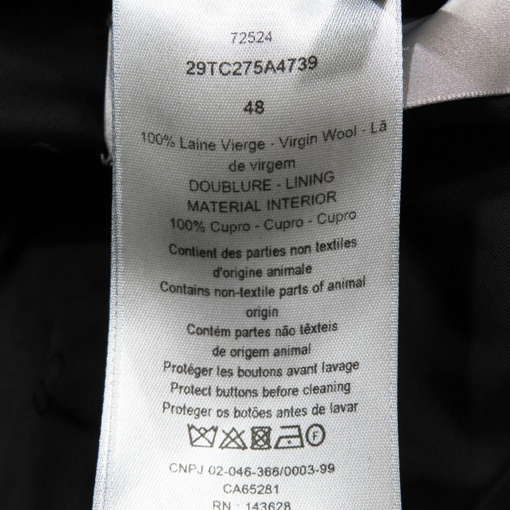 Dior Docking Tailored Jacket Double Breasted Fully Lined Cdlogo Black 48