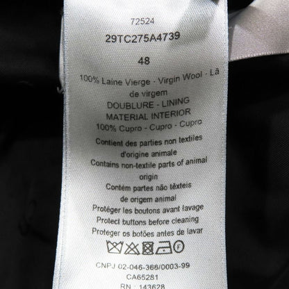Dior Docking Tailored Jacket Double Breasted Fully Lined Cdlogo Black 48
