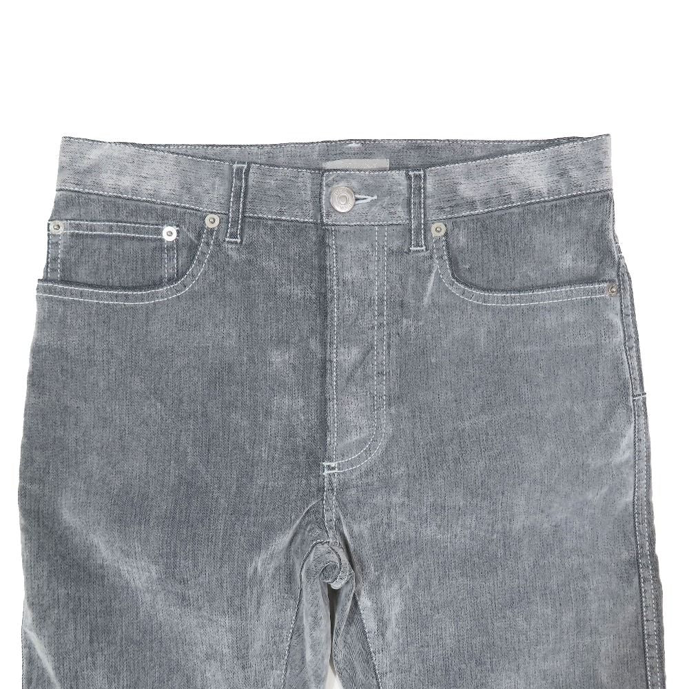 Dior Denim Pants Corduroy Slim Logo Embroidery Cotton Straight Gray 26
