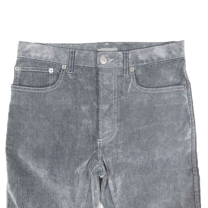 Dior Denim Pants Corduroy Slim Logo Embroidery Cotton Straight Gray 26