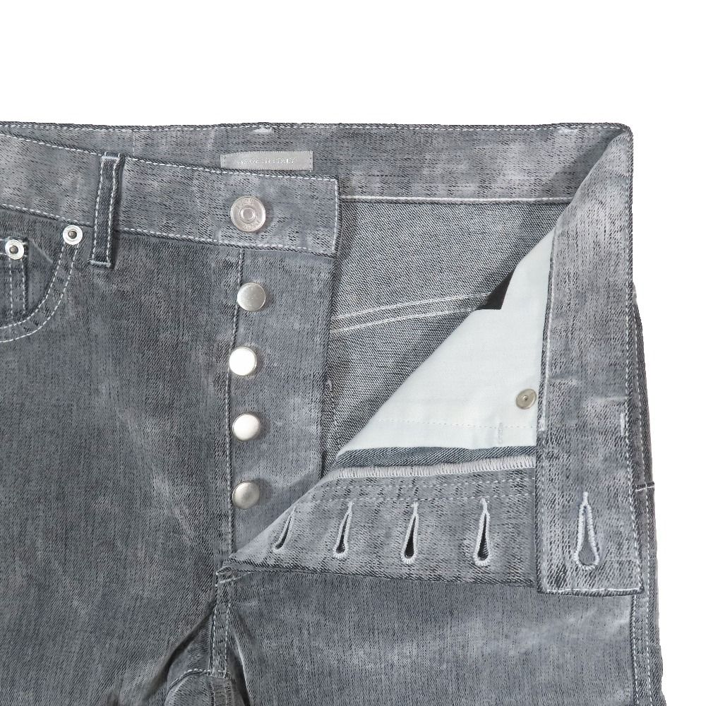 Dior Denim Pants Corduroy Slim Logo Embroidery Cotton Straight Gray 26