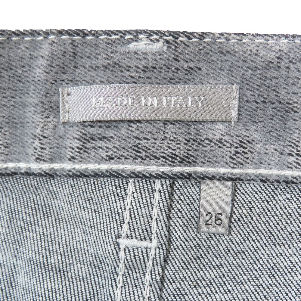 Dior Denim Pants Corduroy Slim Logo Embroidery Cotton Straight Gray 26