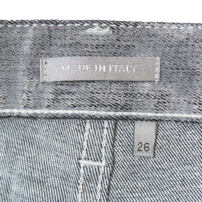 Dior Denim Pants Corduroy Slim Logo Embroidery Cotton Straight Gray 26