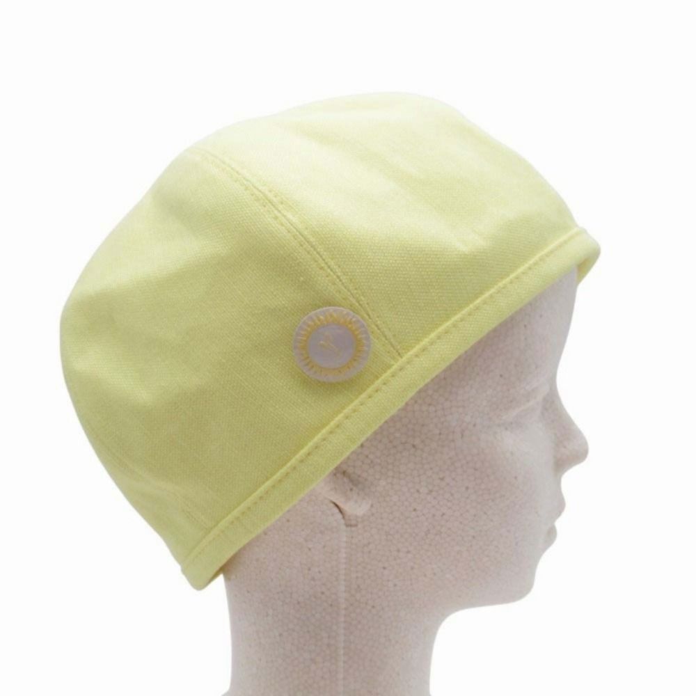 Hermes Gabrielle Beret Linen Hat Cap 57 cm Yellow Handbag